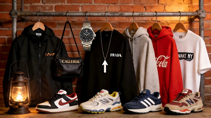 ACBuy spreadsheet finds — Nike Dunk, New Balance, Prada hoodie, watch, bag — verified community purchase April 2026